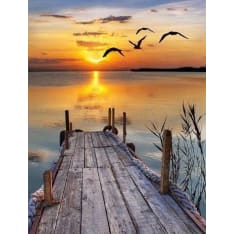 Figured Art Diamond painting ROLLED Dock on Lake