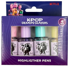 K‑pop nail‑polish‑shaped highlighters, 4 pcs/pack