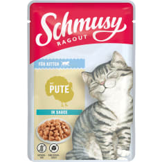 Schmusy Ragout kitten 100 g kalkkunaa kastikkeessa kissanpennun täysravinto