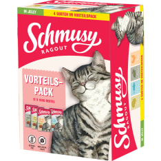 Schmusy Ragout 12 x 100 g hyytelössä lajitelma kissan täysravinto