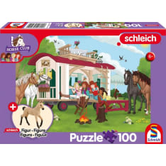 Schmidt Schleich Horse Club Campfire at the Caravan 100p Jigsaw Puzzle + Hanoverian Foal
