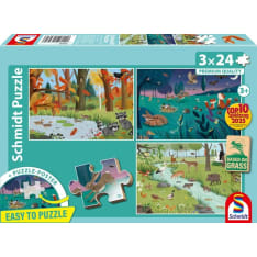 Schmidt Forest and Meadow Animals 3x24p puzzle