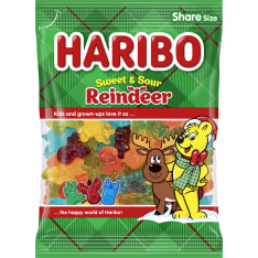 Haribo sweet & sour reindeers 160 g candy bag