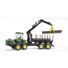 Bruder 02133 John Deere 1210E kuormatraktori kuormaajalla ja neljällä tukilla