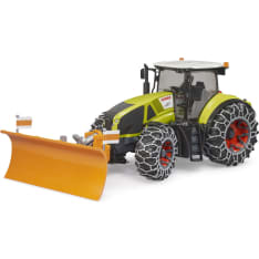 Bruder Claas Axion 950 traktori lumiketjuilla ja auralla