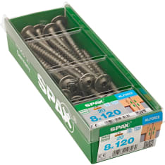 SPAX T-STAR plus A2 8x120 20 kpl täyskierre leveäkanta puurakenneruuvi