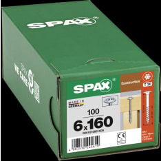 SPAX Wood construction screw Washer head T-STAR plus partial thread WIROX A9J 6x160 100 pcs