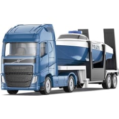 Siku 1:87 Volvo Truck With Boat – lorry and police boat