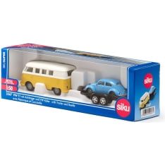 Siku VW T1 perävaunulla ja VW kuplalla