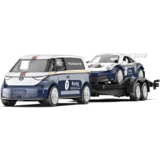 Scale model 1:50 VW ID. Buzz with Porsche 911 GT3 RS