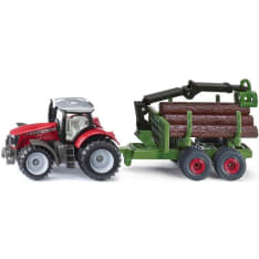 Siku Massey Ferguson with forestry trailer toy car