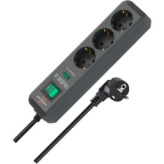 Brennenstuhl Eco-Line 3-delad extension ladder for indoor use with circuit breaker and overvoltage protection