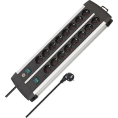 Brennenstuhl Premium-Alu-Line 16-delad extension ladder for indoor use with two switches