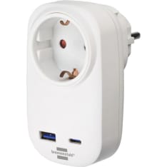Brennenstuhl 1-osainen / 1xUSB-C /1xUSB-A pistorasia-adapteri