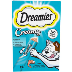 Dreamies Creamy Lohta 4x10 g kissan herkku