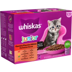 Whiskas Junior 12 x 85 g Perinteiset Ateriat kastikkeessa kissanpennun märkäruoka