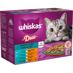 Whiskas 1+ Surf & Turf 12 x 85 g hyytelössä kissan märkäruoka
