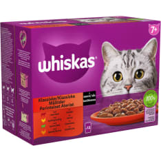 Whiskas 7+ Perinteiset ateriat kastikkeessa 12 x 85 g kissan märkäruoka