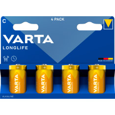 Varta Longlife C batteries, 4 pack