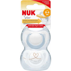 NUK Star 0-6 mo 2 pcs Latex Soother