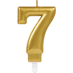 Gold coloured number candle