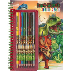 Dino World coloring book and pencils