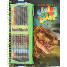 Dino World colouring book & pens