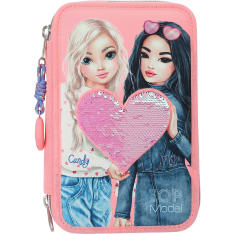 TOPModel Triple Pencil Case with Sequins