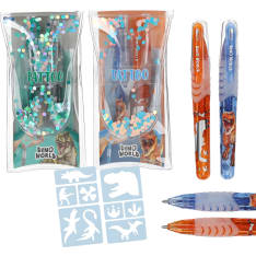 Dino World Tattoo Glitter Gel Pens