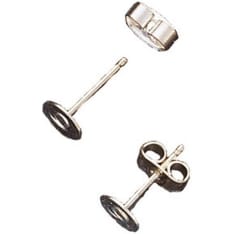 Stud earrings 5mm, 4 st/pack, color gold