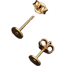 Stud earrings 5mm, 4 st/pack, color gold