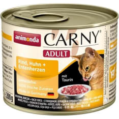 Animonda Carny Adult Nauta, Kana & Ankan sydän 200 g kissan märkäruoka