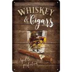 Nostalgic-Art 20x30 Whiskey & Cigars Metallikilpi