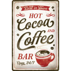 Nostalgic-Art 20x30 Hot Cocoa & Coffee Metallikilpi
