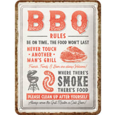 Nostalgic-Art 15x20 BBQ Rules Metallikilpi