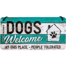 Nostalgic-Art (ripustusnarulla) 10x20 ripustusnarulla Dogs Welcome...Metallikilpi