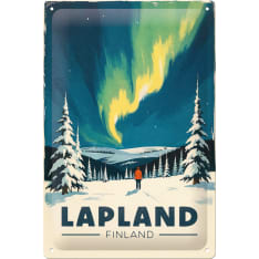 Nostalgic-Art 20x30 Lapland - Northern Lights Metallikilpi