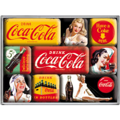 Nostalgic-Art Coca-Cola in bottles Magnet Set