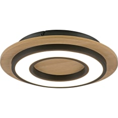 JustLight Tola Led 32cm puu/mattamusta plafondi