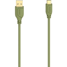 Hama Cable USB-C Flexi-Slim USB-A-USB-C Gold Green 0.75m latausjohto