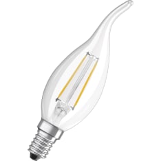 Osram E14 250lm 2700K filament led flame candle, clear