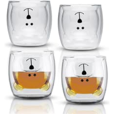 Intirilife 4x Double-Walled Thermos Glass 230 Ml Tea Glass Coffee Glass
