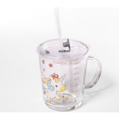 Intirilife children's cup with lid and straw