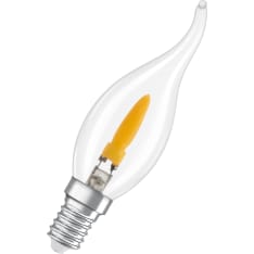 Osram E14 1800K kirkas kynttilälamppu flame-efektillä
