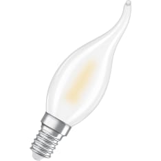 Osram E14 1800K frosted candle lamp with flame-effect