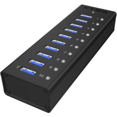 Icybox IB-AC6110 10-porttinen USB-hubi latausportilla