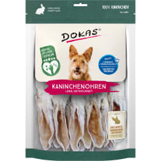 Dokas pitkät kaninkorvat karvalla 180 g koiralle
