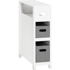 SoBuy BZR83-W bathroom cabinet with two baskets