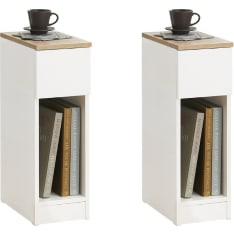 SoBuy FBT111-WNx2 narrow bedside table set of 2