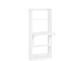 SoBuy FWT92-H-W foldable desk with shelves